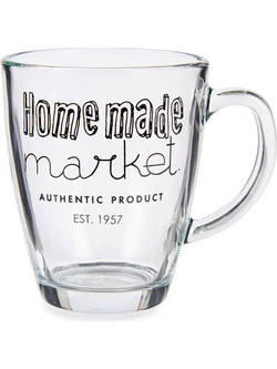 Κούπα γυάλινη διάφανη με χερούλι 320ml