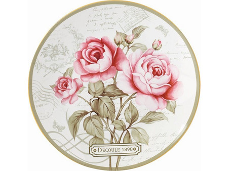 Karvounis Bros Πιάτα Γλυκού Πορσελάνης Floral Paris Roses 20.5cm 6τμχ Μ33460-8