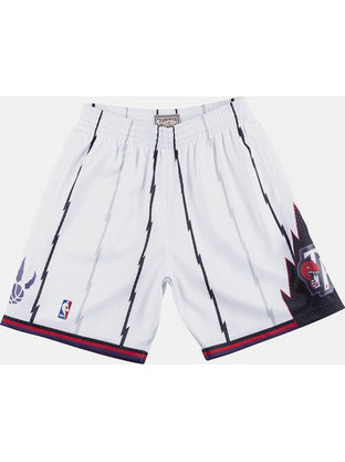 Mitchell & Ness NBA Toronto Raptors Αθλητική Ανδρική Βερμούδα Λευκή SMSHCP18154-TRAWHIT