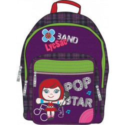 Lyc Sac Pop Star Line Σχολική Τσάντα Πλάτης Δημοτικού Μωβ 01235