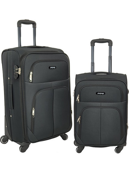 Playbags Collection FW877 Σετ Βαλίτσες 2τμχ Καμπίνας & Μεσαία Μαύρες