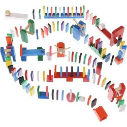 Kruzzel Ξύλινο Ντόμινο 407pcs Επιτραπέζιο Παιχνίδι για Παιδιά 3+ Ετών για 2 Παίκτες