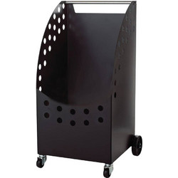 Ξυλοθήκη Zogometal K50 Μαύρο - Νίκελ Ματ 40x43x90 cm με ρόδες