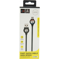 MicroUSB ΚΑΛΩΔΙΟ 2.4Α ΜΕ ΕΝΔΕΙΞΗ LED ANDOWL AN-QY-W081