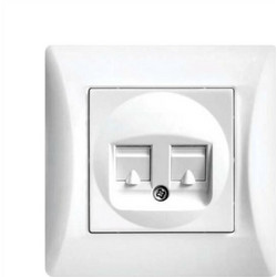 Πρίζα internet RJ45 διπλή LINEME H Series 50-00130-1