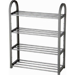 Sidirela Παπουτσοθήκη Πλαστική Γκρι Μ50xΠ18xΥ66cm Ε-3066