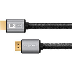 Kruger & Matz Καλώδιο HDMI 2.1 Braided HDMI Male to HDMI Male 1.8m Black
