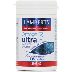 Lamberts Omega 3 Ultra Pure Fish Oil Ιχθυέλαιο 1300mg Πορτοκάλι 60 Κάψουλες