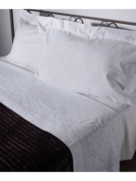 Σεντόνι Σετ Χειροποίητο 3 Τεμ. 225x270 Silk Fashion 3772 Λευκο