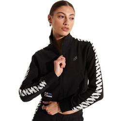 Superdry Code Tape Γυναικεία Ζακέτα Φούτερ Κοντή με Φερμουάρ Μαύρη W2011248A-02A