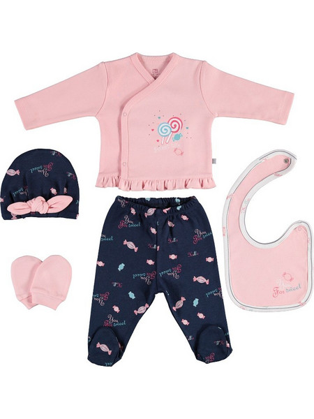 Σετ Πιτζάμας Με Βρεφικά Αξεσουαρ Biorganic Sweet Candy 62224