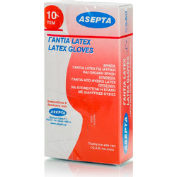 Asepta Γάντια Λάτεξ Λευκά 10τμχ
