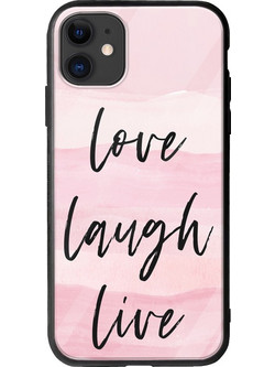 Θήκη Love Laugh Live iPhone 11 Groove TPU (Tempered Glass και TPU)