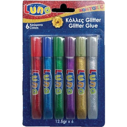 Κολλες Glitter 12γρ. 6 Xρώματα Luna (620433)