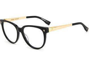 Dsquared2 DQ0042 2M2 Ανδρικός Σκελετός Γυαλιών Οράσεως Κοκάλινος Μεταλλικός Χρυσός Μαύρος