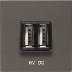 Πρίζα Φόρτισης USB 1500MA 2 Εξόδων 2 Στοιχείων Ανθρακί Zenit N2285 AN