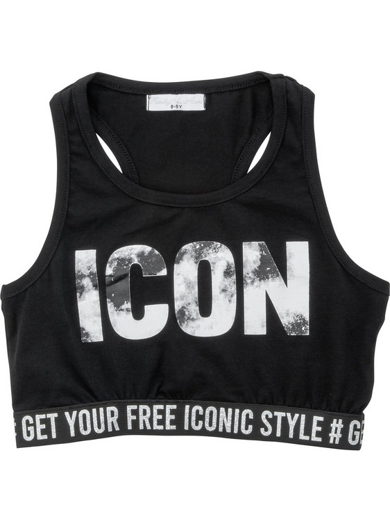 Funky Παιδικό Crop Top Αμάνικο Μαύρο 122-505100-3