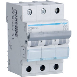Hager Αυτόματη Ασφάλεια 3P C20A 6kA MCN320A