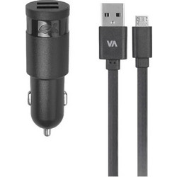Φορτιστής Αυτοκινήτου Rivacase RivaPower VA4223 BD1 - 3.4A 17W - 2x Θύρες USB - Καλώδιο Micro USB 1.2m VA4223BD1
