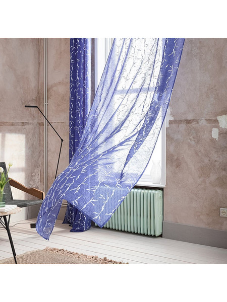 Gofis Home Κουρτίνα Floral με Σιρίτι 140x280 Dione Marine Blue 535/09
