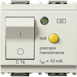 Διακόπτης ΜΤ με Ρελλέ 1P+N C16 RCBO 10mA Λευκός Idea