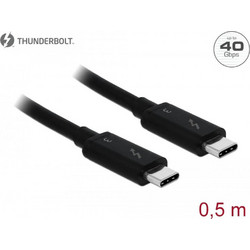 Καλώδιο Thunderbolt 3 DELOCK (84844) USB-C σε USB-C - 100W, PD 3.0, QC, 5K - 0.5m - Μαύρο 84844