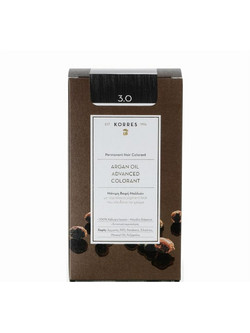 Korres Argan Oil Advanced Colorant 3.0 Καστανό Σκούρο Φυσικό Μόνιμη Βαφή Μαλλιών Χωρίς Αμμωνία 50ml