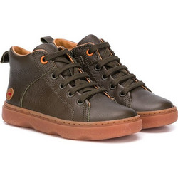 Camper Kido Παιδικά Μποτάκια Χακί Δερμάτινα με Φερμουάρ K900189-012