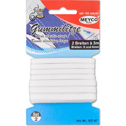 Meyco - Λάστιχο Χειροτεχνίας Ελαστικό Λευκό 6mm x 3m Σετ 2 Τεμ 937-47