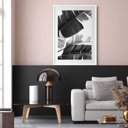 ΑΦΙΣΑ WALL-DESIGN PAINTED LEAVES 49502 (PVC/PLEXIGLASS ΑΣΠΡΗ ΚΟΡΝΙΖΑ ΜΕ ΠΛΑΙΣΙΟ) 30x40cm