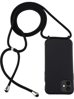 Back Cover Σιλικόνης με Λουράκι Μαύρο (iPhone 11)