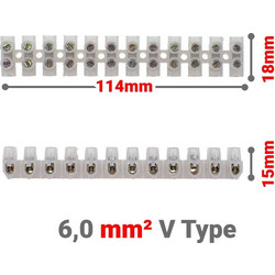 Κλέμμες Σειρά 12 Θέσεων 6mm v Type