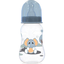 Lorelli Πλαστικό Μπιμπερό με Θηλή Σιλικόνης 0m+ Moonlight Little Elephant Blue 125ml