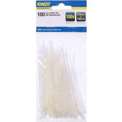 Kinzo Cable tie 100x2.5mm natural (100pcs)