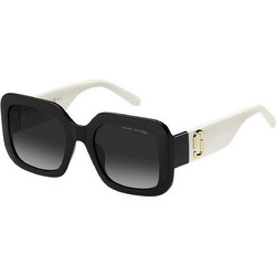 Marc Jacobs MJ647S 80S/9O Γυναικεία Γυαλιά Ηλίου Τετράγωνα Κοκάλινα Μαύρα Λευκά με Μαύρο Polarized Φακό