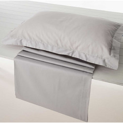 Vesta Σεντόνι Ημίδιπλο Βαμβακοσατέν 180x270 Athena 304 Light Grey