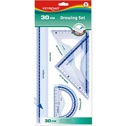 Set 4 τμχ πλαστικού χάρακα 30cm KEYROAD