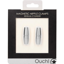 Ouch! Sensual Cylinder Magnetic Nipple Clamps Silver