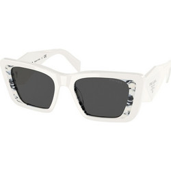 Prada PR 08YS 02V5S0 Γυναικεία Γυαλιά Ηλίου Πεταλούδα Κοκάλινα Λευκά με Μαύρο Polarized Φακό