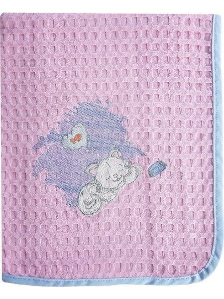 Dimcol Kitty 127 Κουβέρτα Αγκαλιάς Πικέ 80x110 Ροζ