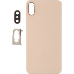 Πίσω Τζάμι για Καπάκι Μπαταρίας iPhone XS with logo με Ταινία Διπλής όψης και τζάμι κάμερας Χρυσό Gold