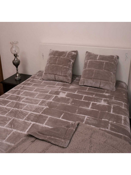 Κουβέρτα Βελουτέ με Γούνα Sherpa Ημίδιπλη 170X240 Morven Bari 1911
