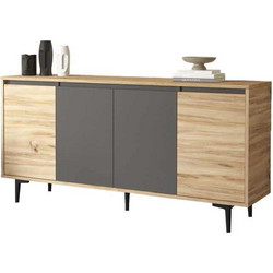 Μπουφές Augusta pakoworld oak-ανθρακί 160x40x78.5εκ
