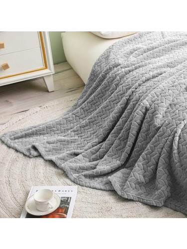 Κουβέρτα Fleece Υπέρδιπλη 220Χ240 WAFFLE Light Grey