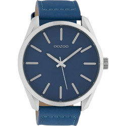 Oozoo Ανδρικό Ρολόι με Μπλε Δερμάτινο Λουράκι C10321