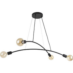 TK Lighting Helix Black Κρεμαστό Φωτιστικό Οροφής Πολύφωτο E27 Μαύρο 2724