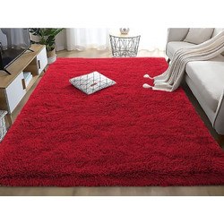 Γαρύφαλλο Fluffie Χαλί Ορθογώνιο Shaggy 80x180cm Κόκκινο