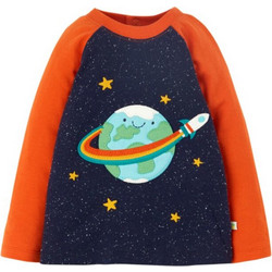 Frugi Rainbow World Παιδικό T-Shirt Μακρυμάνικο Navy Μπλε TTA202IRX