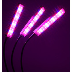Τριπλό Φωτιστικό LED USB Ανάπτυξης Φυτών με Λαβίδα Στήριξης OEM 29471 - Μαύρο