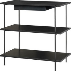 Έπιπλο εισόδου με 2 ράφια & συρτάρι,μαύρο 80x42x80cm
